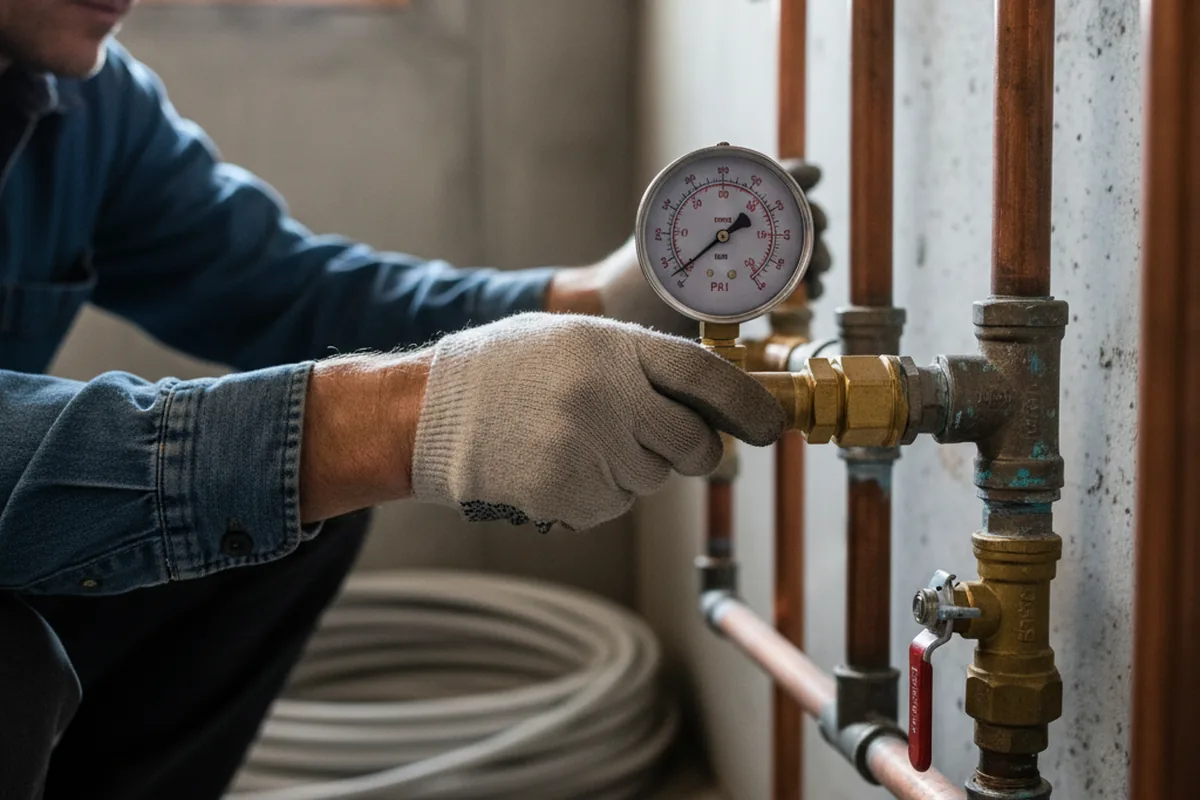 Pressure testing a repaired line during Water Line Repair in Ames